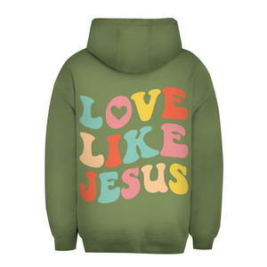 Unisex Oversize Hoodie love like jesus retro