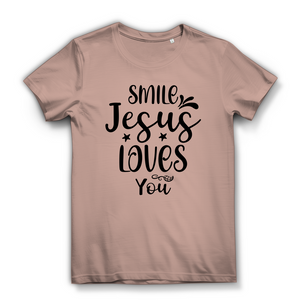 Damen Bio T-Shirt smile jesus loves you