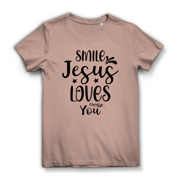 Damen Bio T-Shirt smile jesus loves you