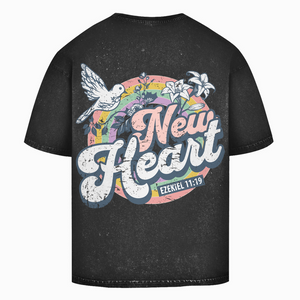Oversize Washed T-Shirt new heart ezekiel 11:19