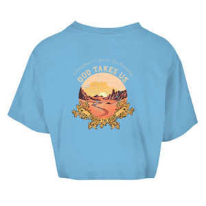 Damen Oversize Crop Top god take us through the desert