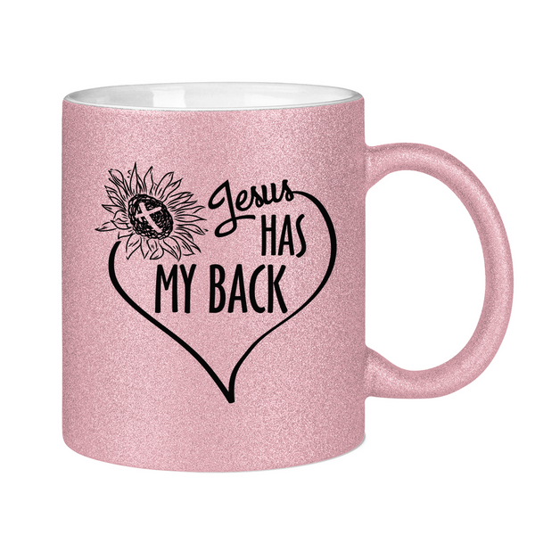 Glitzertasse jesus has my back