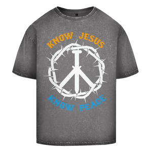 Oversize Washed T-Shirt know jesus know peace