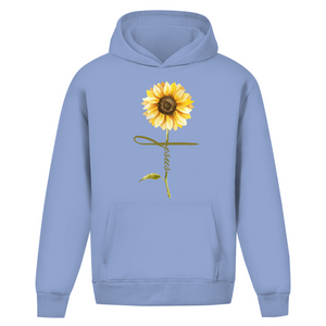 Oversize Hoodie Ohne Kordel jesus sonnenblume