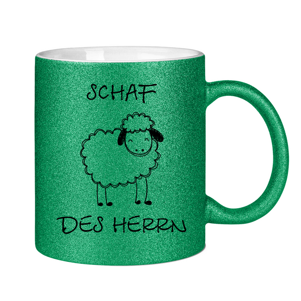 Glitzertasse schaf des herrn