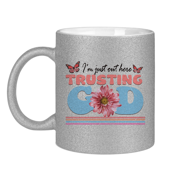 Glitzertasse trusting god