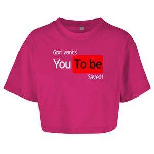 Damen Oversize Crop Top god wants you to be saved