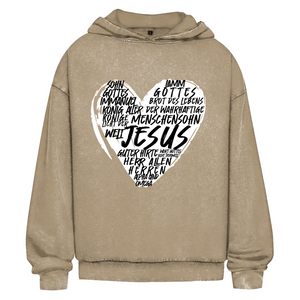 Oversize Washed Hoodie jesus guter hirte