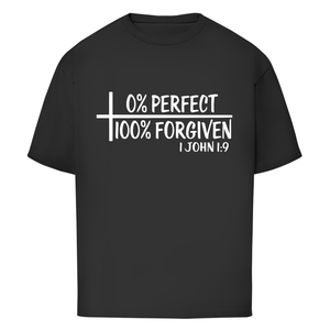 Oversize T-Shirt 0% perfect 100% forgiven 1 john 1:9