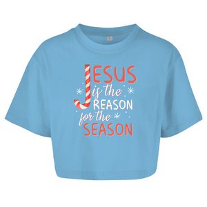 Damen Oversize Crop Top jesus is the reason for the season
