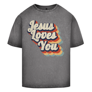 Oversize Washed T-Shirt jesus loves you