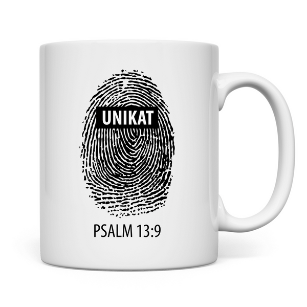 Tasse unikat fingerabdruck psalm 13:9