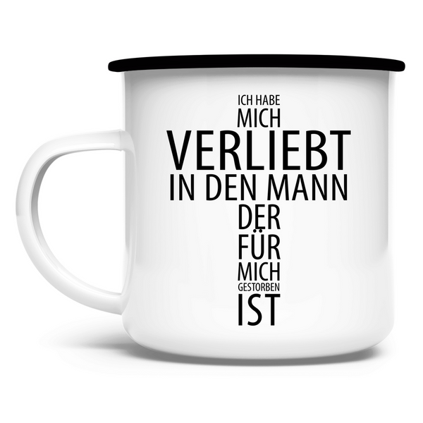 Emaille Tasse ich habe mich verliebt