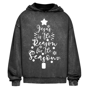 Oversize Washed Hoodie jesus is the reason for the season