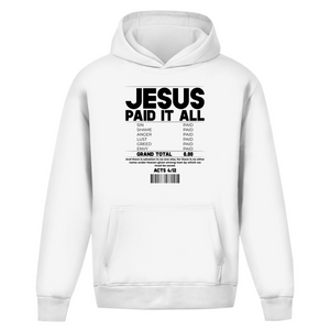 Oversize Hoodie Ohne Kordel jesus paid it all acts 4:12