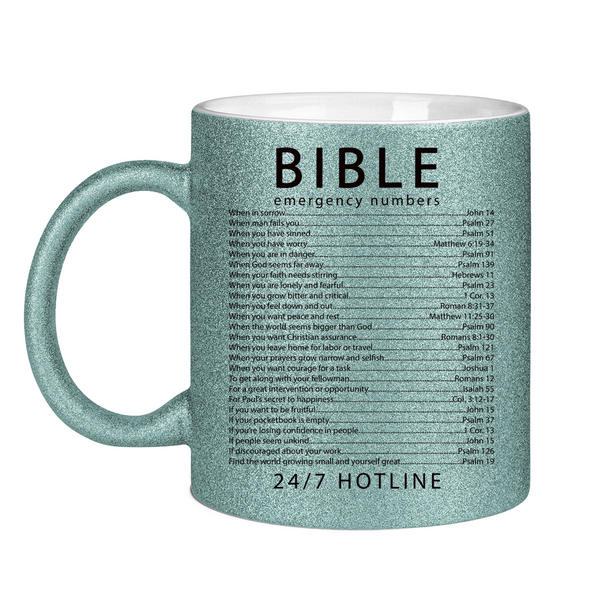 Glitzertasse bible emegrency numbers