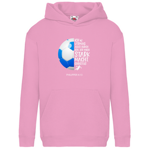 Kinder Hoodie stark macht valleyball spieler philipper 4.13