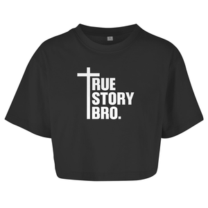 Damen Oversize Crop Top true story bro