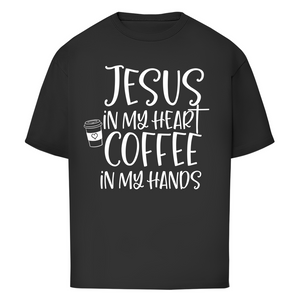 Oversize T-Shirt jesus in my heart coffee in my hands