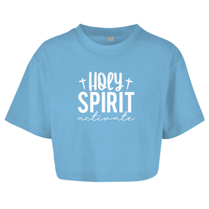 Damen Oversize Crop Top holy spirit activate