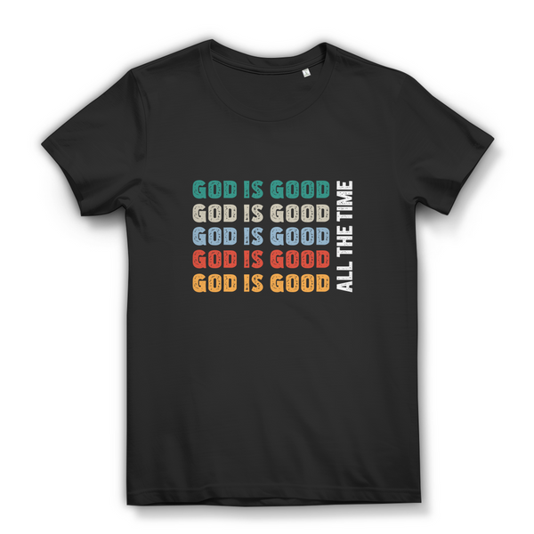 Damen Bio T-Shirt god is good retro