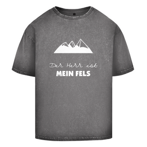 Oversize Washed T-Shirt der herr ist mein fels
