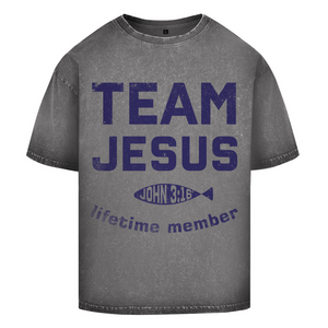 Oversize Washed T-Shirt team jesus john 3:16