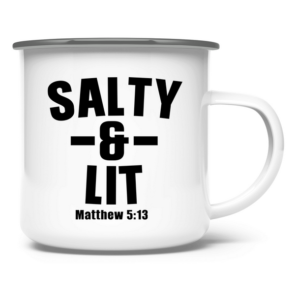 Emaille Tasse salty and lit matthew 5:13