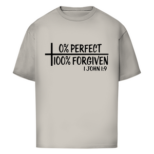 Oversize T-Shirt 0% perfect 100% forgiven 1 john 1:9
