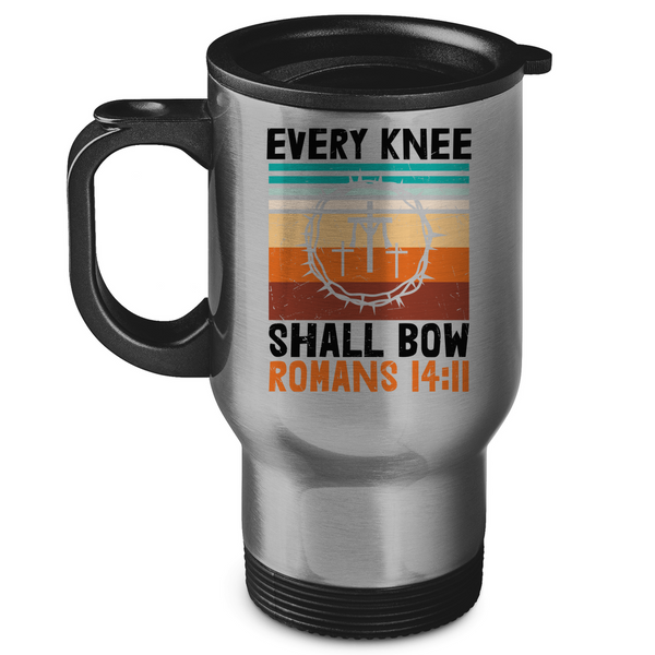 Edelstahl-Thermobecher every knee shall bow romans 14:11