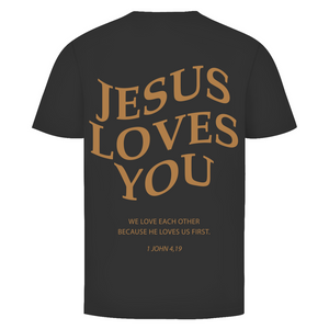 Herren T-Shirt jesus loves you 1 john 4,19
