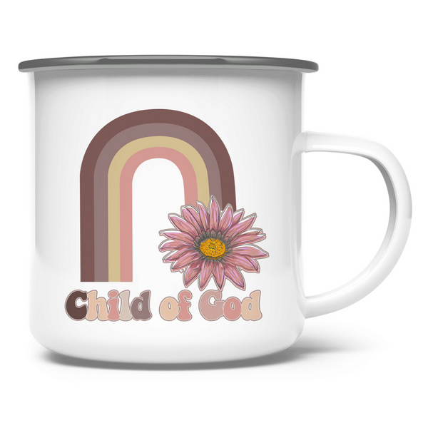 Emaille Tasse child of god regenbogen