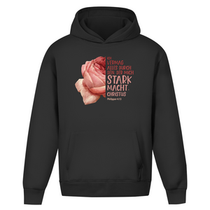 Oversize Hoodie Ohne Kordel der mich stark macht rose philipper 4:13
