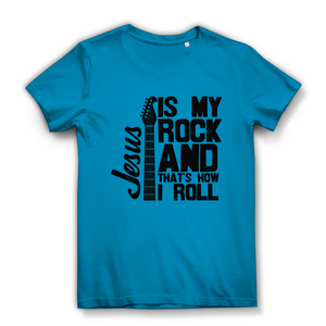 Damen Bio T-Shirt jesus is my rock guitarist