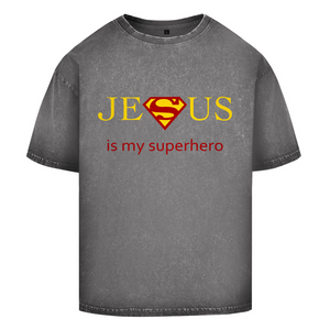 Oversize Washed T-Shirt jesus is my superhero