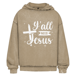 Oversize Washed Hoodie all you need jesus