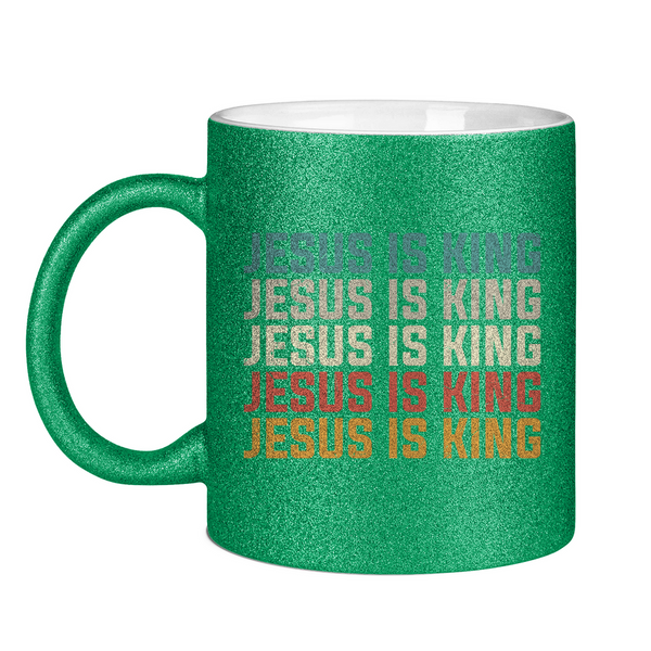 Glitzertasse jesus is king