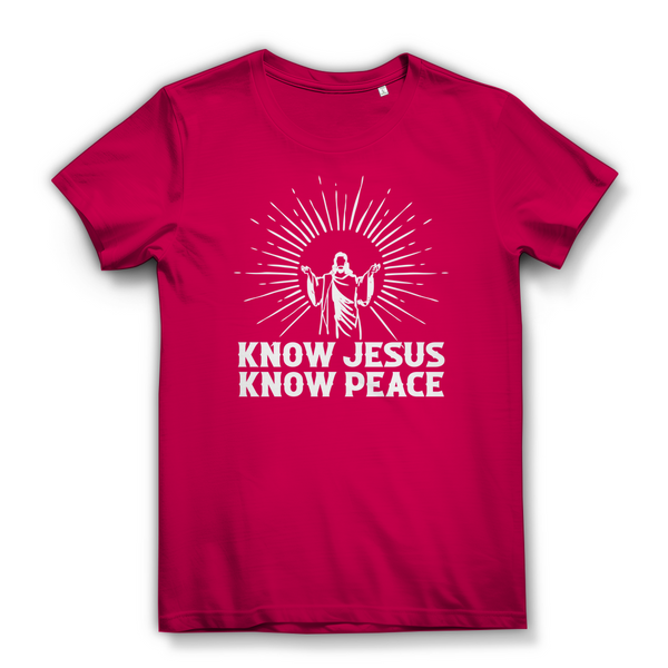 Damen Premium Bio T-Shirt know jesus know peace