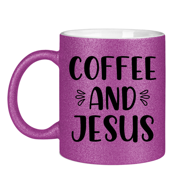 Glitzertasse coffee and jesus