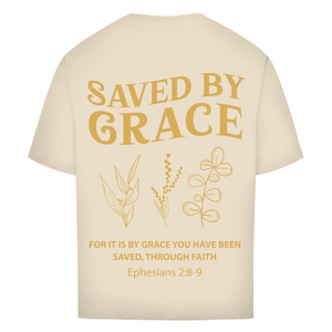 Oversize T-Shirt saved by grace ehpesians 2:8-9