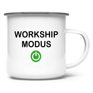 Emaille Tasse workship modus