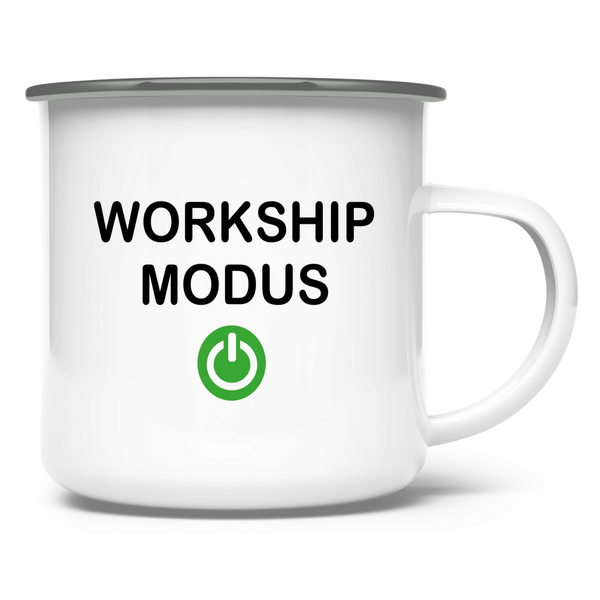 Emaille Tasse workship modus