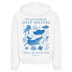 Oversize Zipper Hoodie deep waters isaiah 43:2