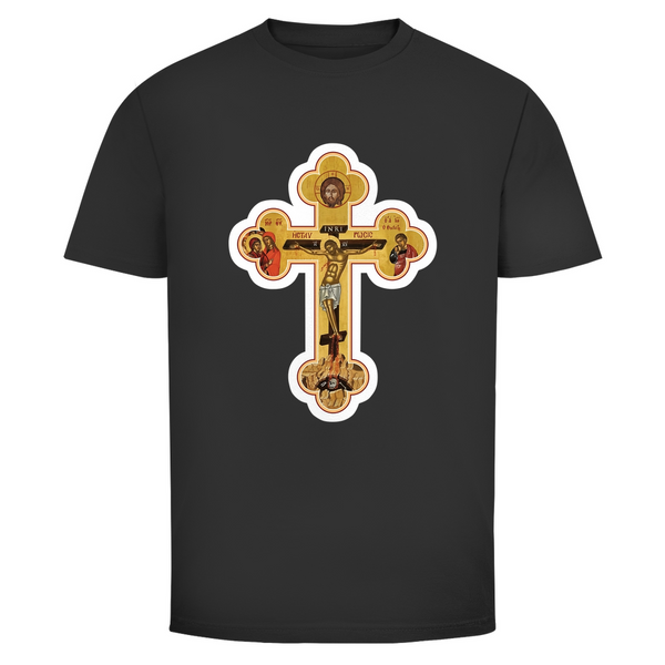 Herren T-Shirt Griechisch Orthodoxe Jesus Kreuz