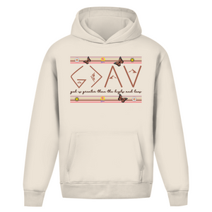 Oversize Hoodie Ohne Kordel god is greater than the highs and lows