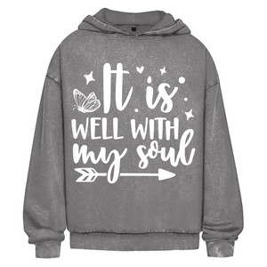 Oversize Washed Hoodie it is well with my soul