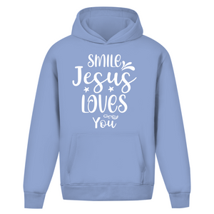 Oversize Hoodie Ohne Kordel smile jesus loves you
