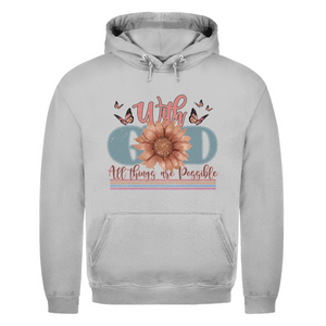 Herren Hoodie with god all things are possible