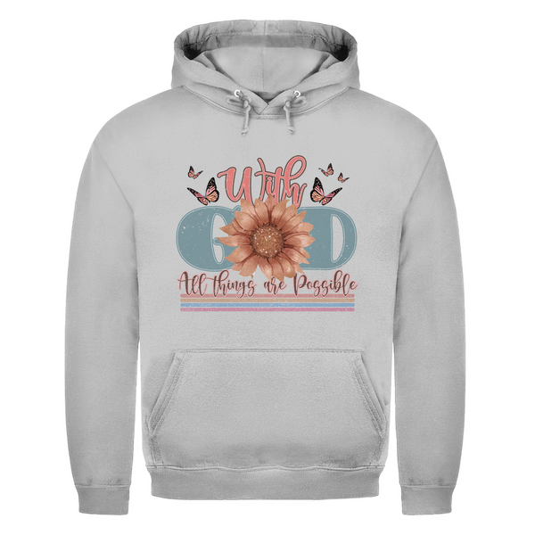 Herren Hoodie with god all things are possible