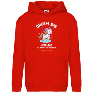 Kinder Hoodie with god all things are possible matthew 19:26